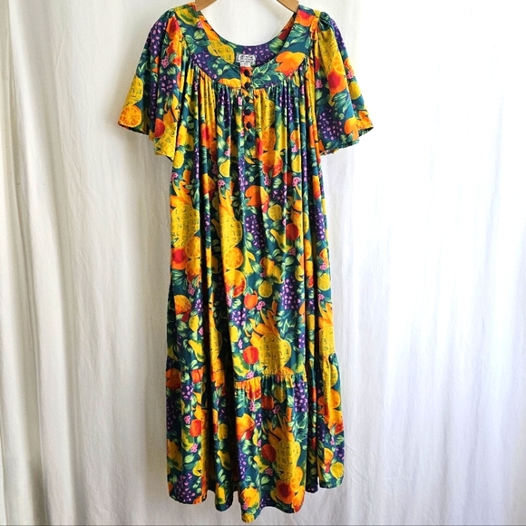 Jennifer Moore Tropical Fruit Print Dress - Picture 5 of 13